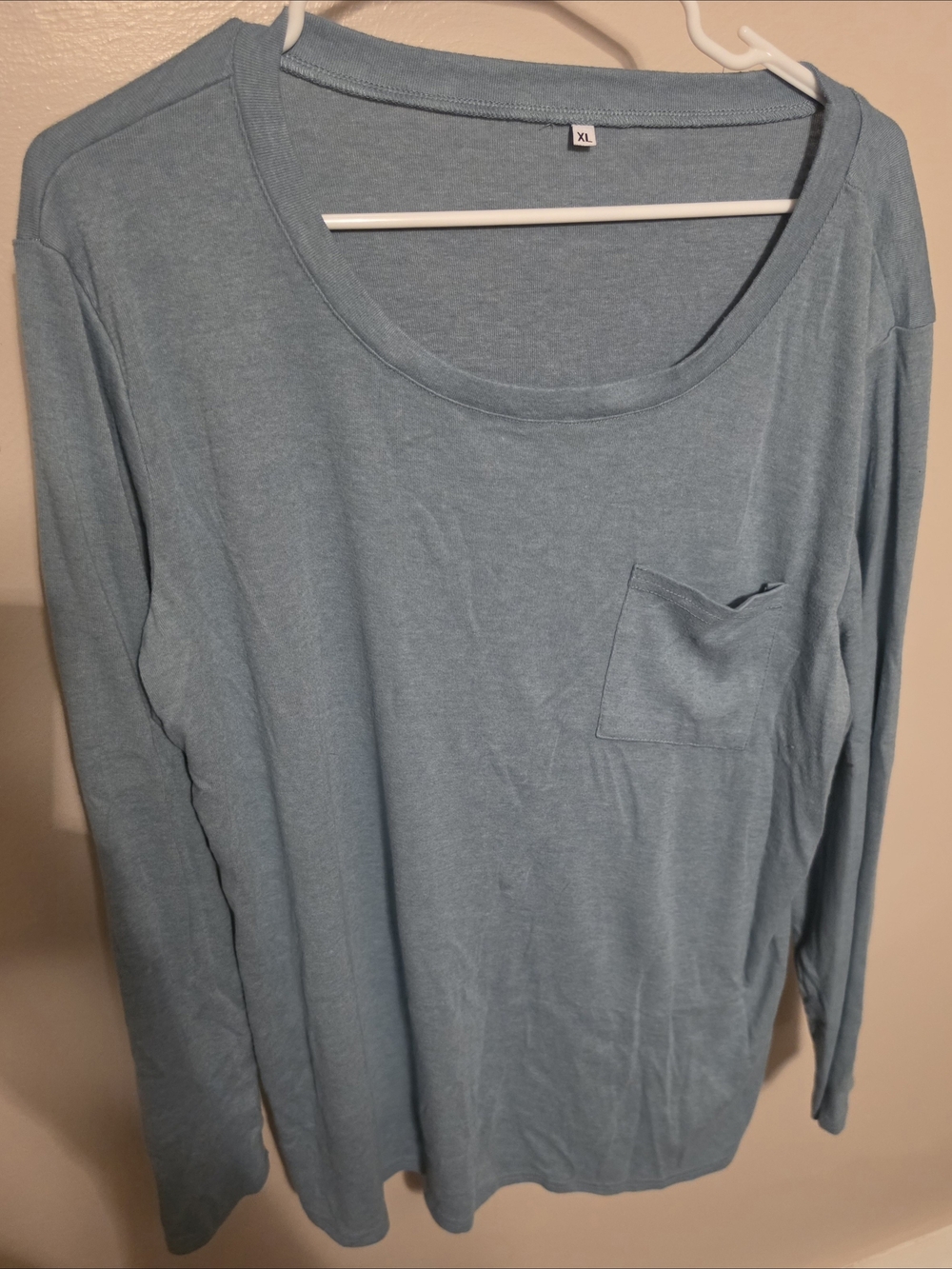 Light Blue Long Sleeve Pocket Tee